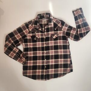Women's Wrangler flannel shirt, vintage 90s wear, size large, 100% cotton